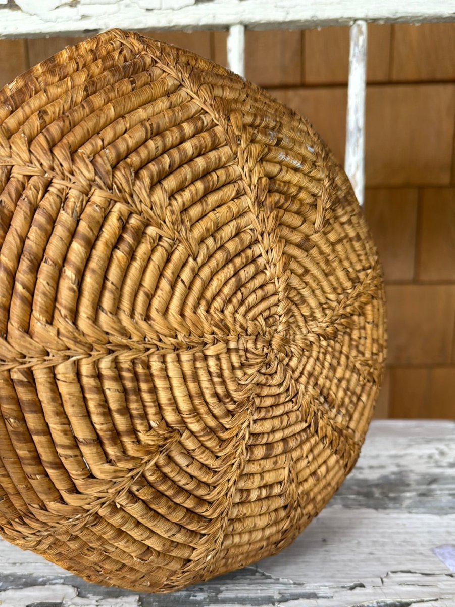 Vintage Woven Bowl - Diamonds & Rust