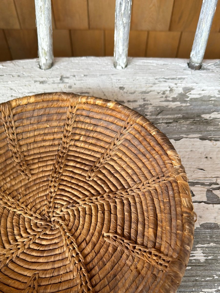 Vintage Woven Bowl - Diamonds & Rust