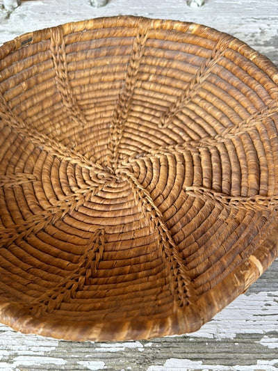 Vintage Woven Bowl - Diamonds & Rust