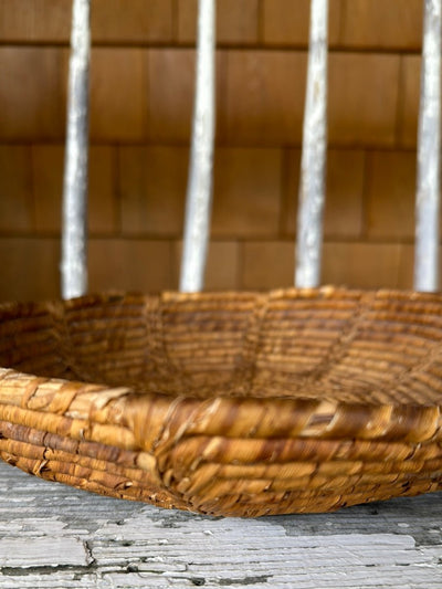 Vintage Woven Bowl - Diamonds & Rust
