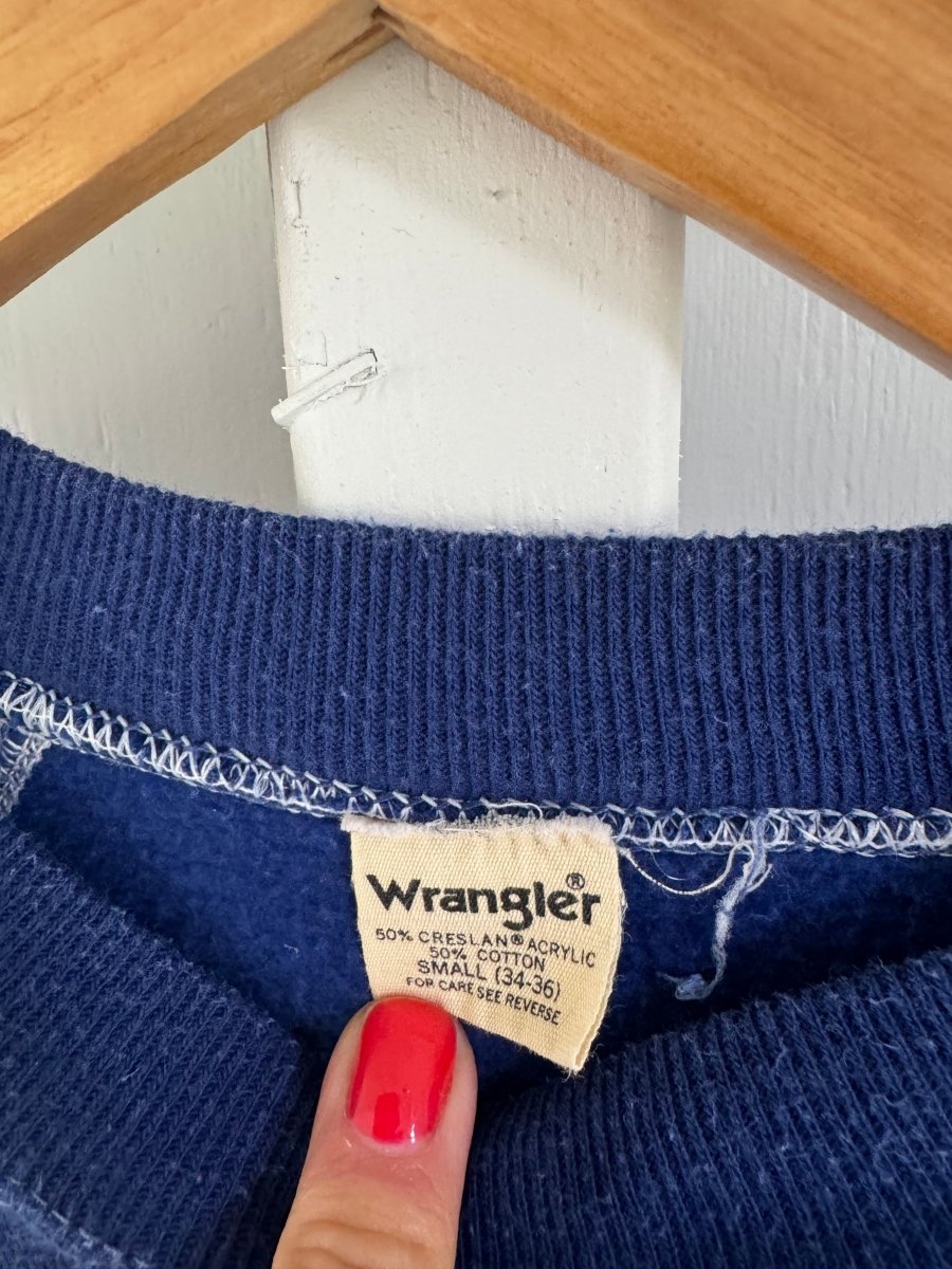 Vintage Wrangler Blue Raglan - Small - Diamonds & Rust