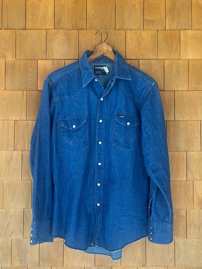 Vintage Wrangler Cowboy Cut Denim Shirt - Diamonds & Rust