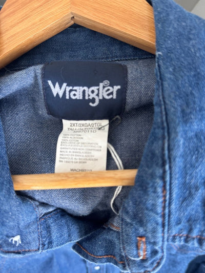 Vintage Wrangler Cowboy Cut Denim Shirt - Diamonds & Rust