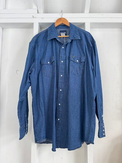 Vintage Wrangler Cowboy Cut Denim Shirt - Diamonds & Rust