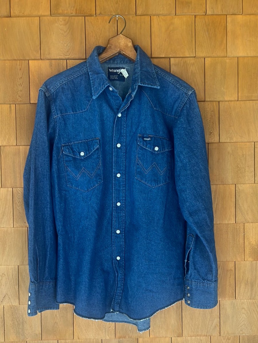 Vintage Wrangler Cowboy Cut Denim Shirt - Diamonds & Rust