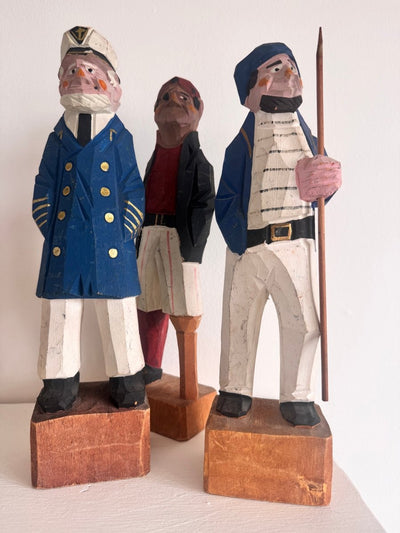 VTG 12" Wooden Fisherman - Pirate - Diamonds & Rust