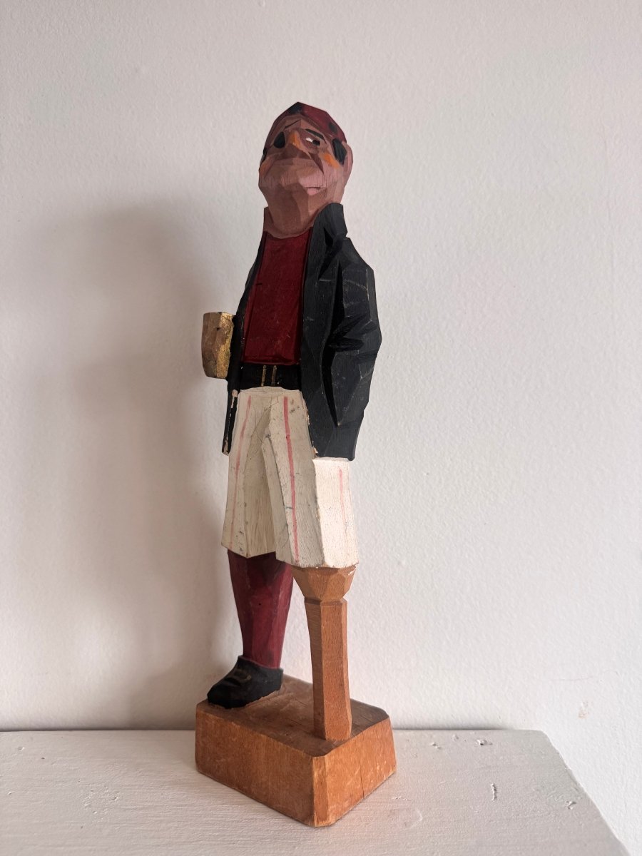 VTG 12" Wooden Fisherman - Pirate - Diamonds & Rust