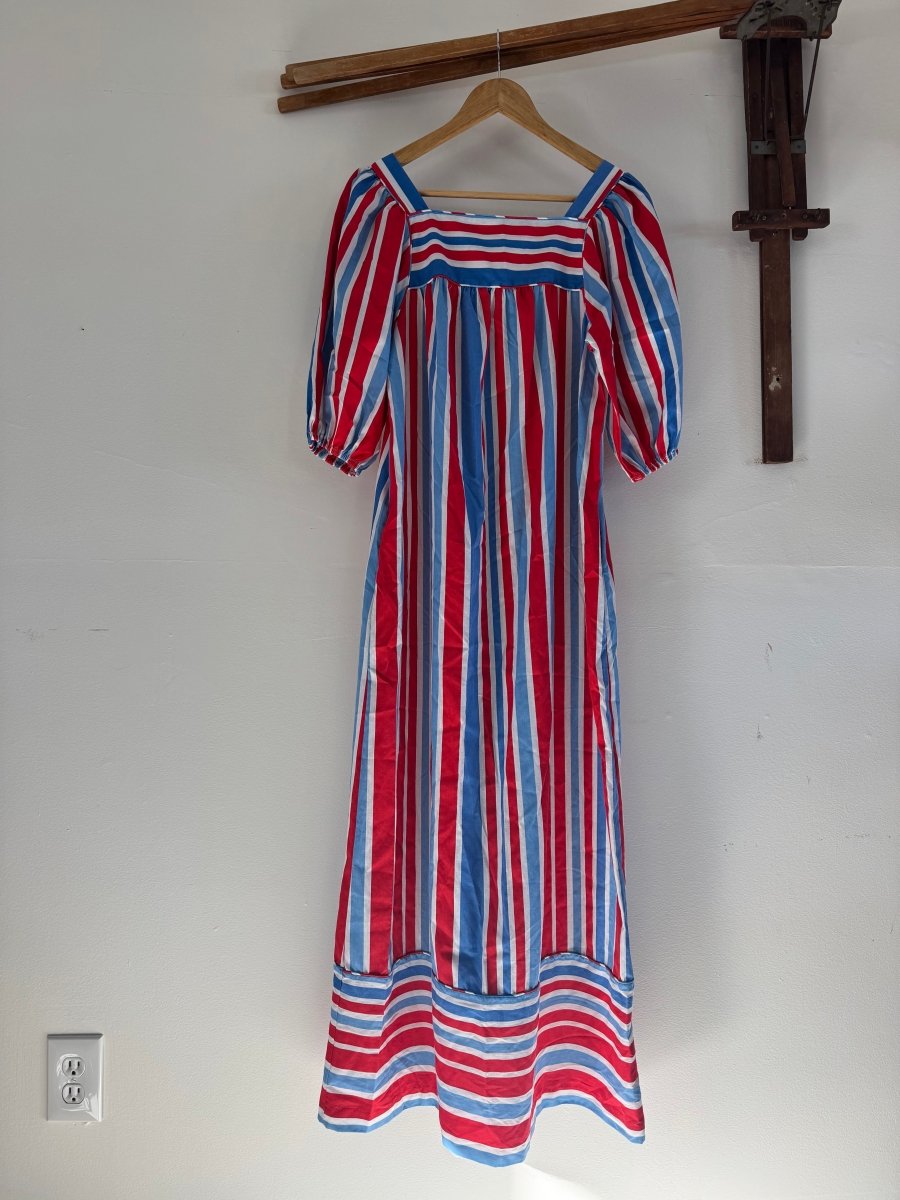 VTG 60's 70's Striped Dress - Diamonds & Rust