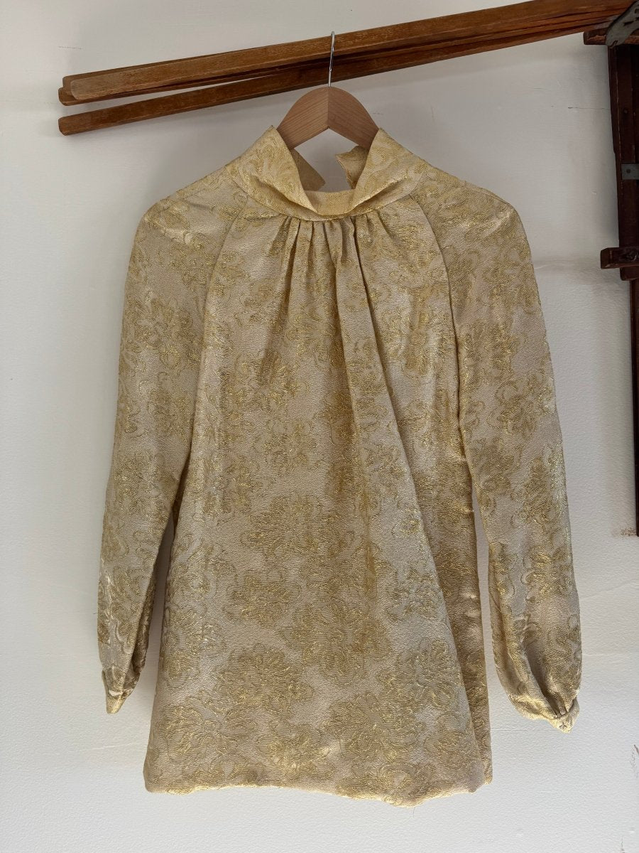 VTG 60s Gold Long Sleeve Tunic - Diamonds & Rust