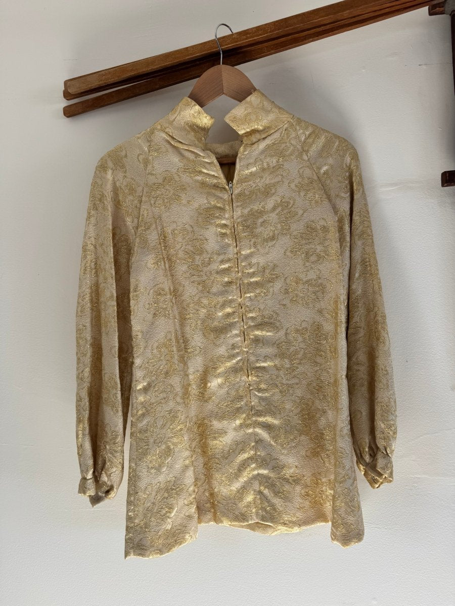 VTG 60s Gold Long Sleeve Tunic - Diamonds & Rust