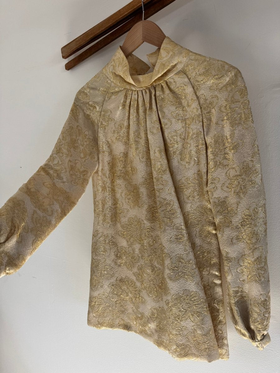 VTG 60s Gold Long Sleeve Tunic - Diamonds & Rust