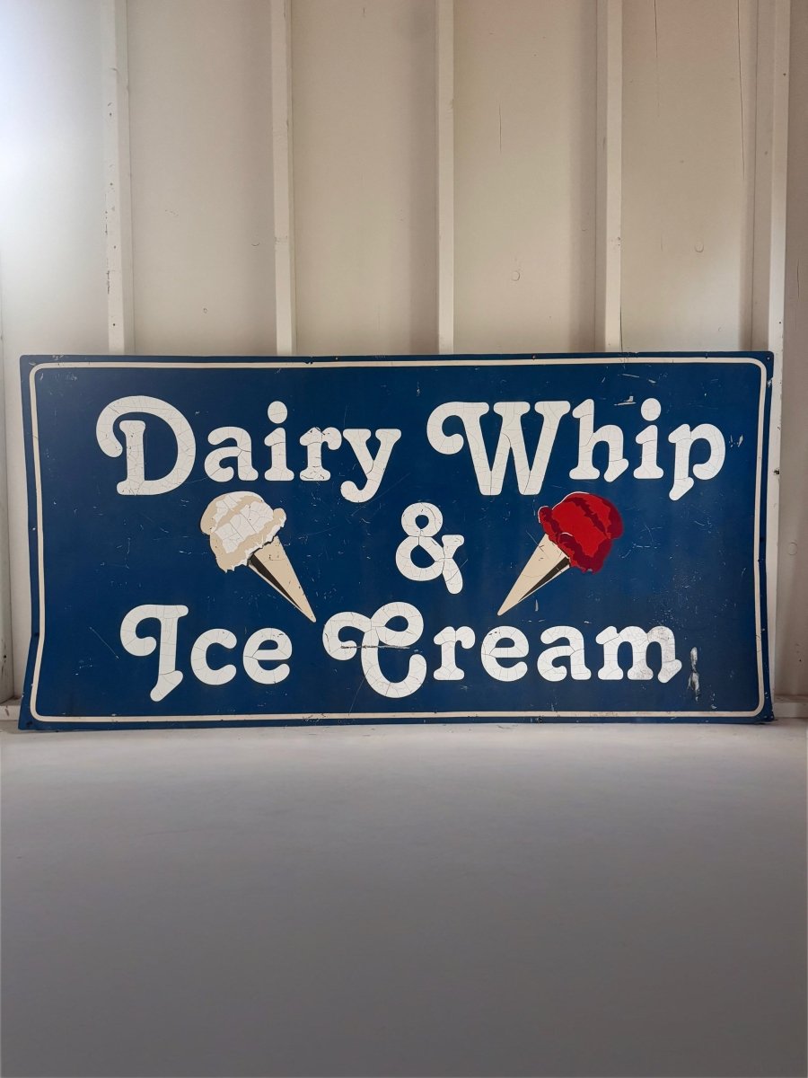 VTG 70s Ice Cream Metal Sign - Diamonds & Rust