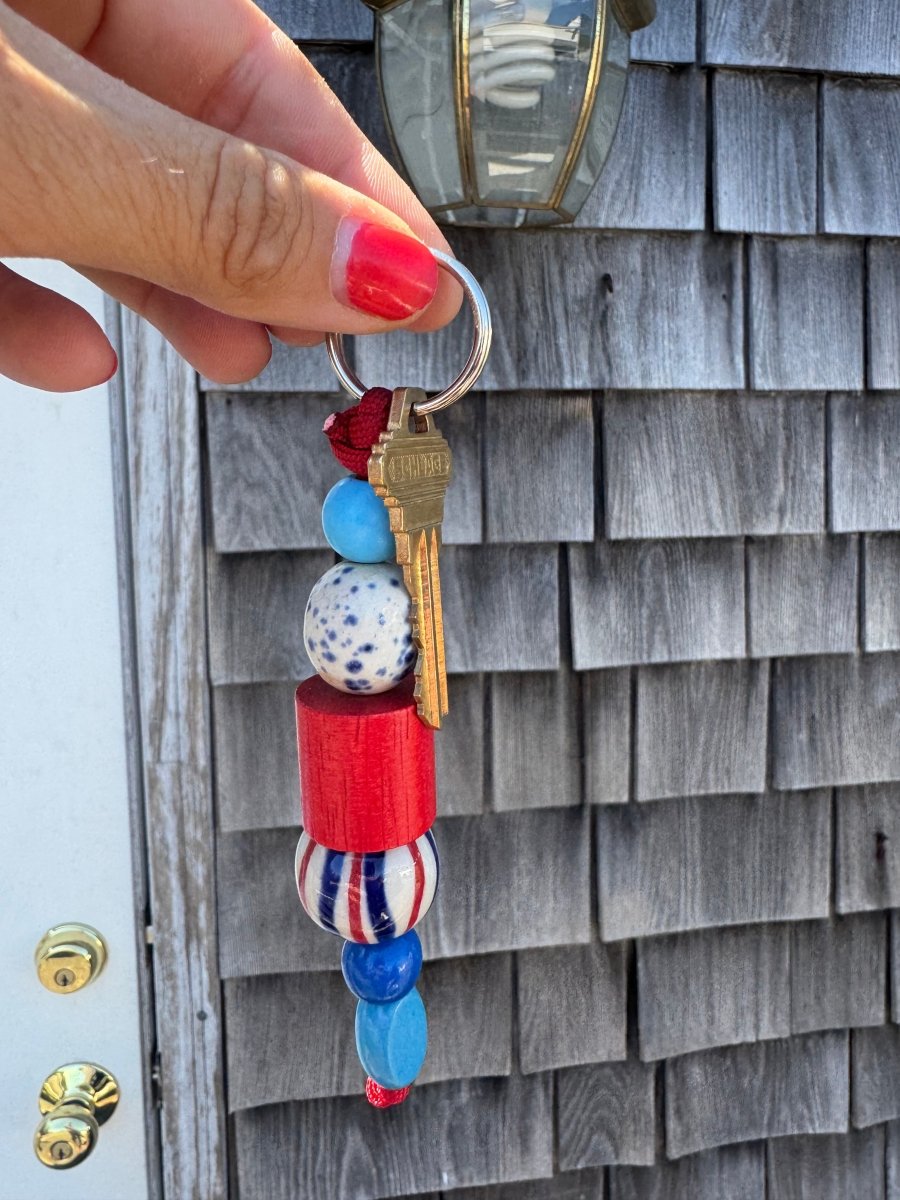 VTG Bead Keychain - Diamonds & Rust