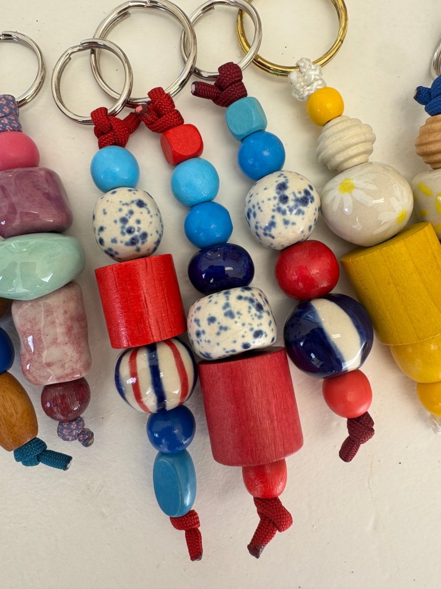 VTG Bead Keychain - Diamonds & Rust