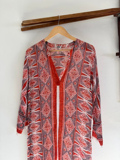 VTG Block Print Dress - Made in India - Diamonds & Rust
