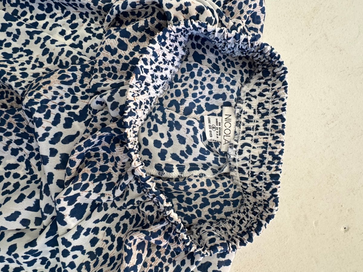 VTG Blue Leopard Skirt - Diamonds & Rust