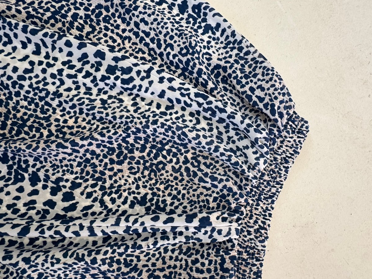 VTG Blue Leopard Skirt - Diamonds & Rust