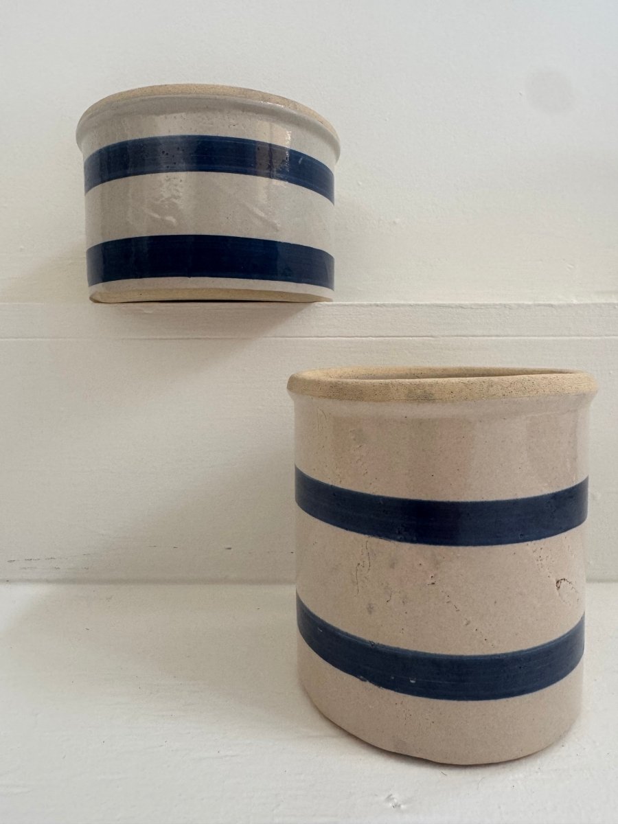 VTG Blue Striped Crock - Diamonds & Rust