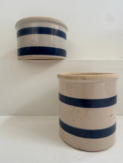 VTG Blue Striped Crock - Diamonds & Rust