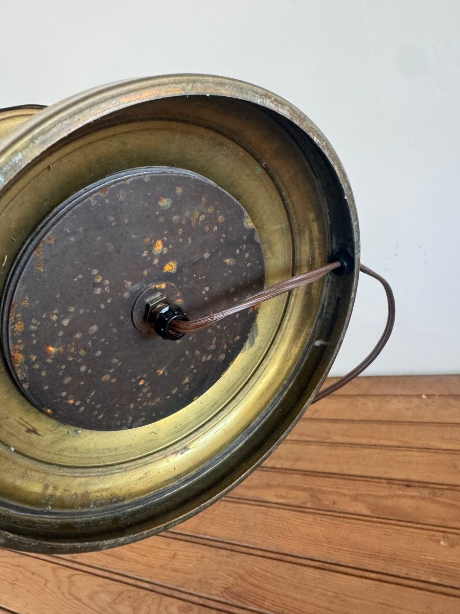 VTG Brass Table Lamp - Diamonds & Rust