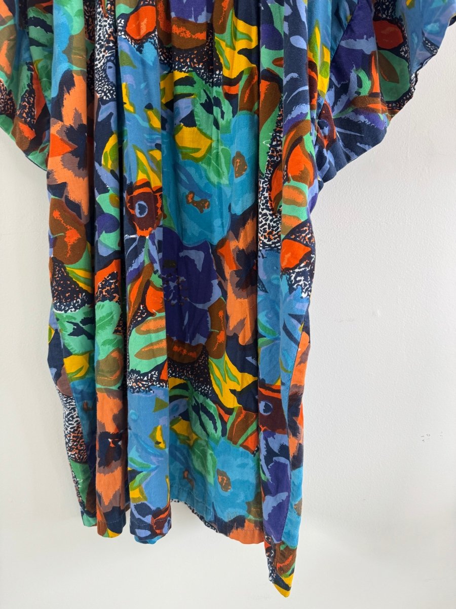 VTG Bright Floral Kaftan - Diamonds & Rust