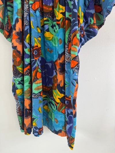 VTG Bright Floral Kaftan - Diamonds & Rust