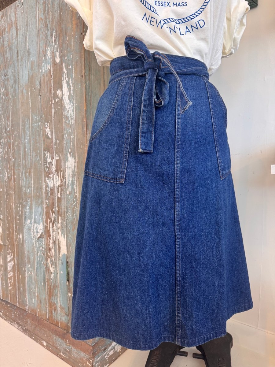 VTG Denim Wrap Skirt - Diamonds & Rust