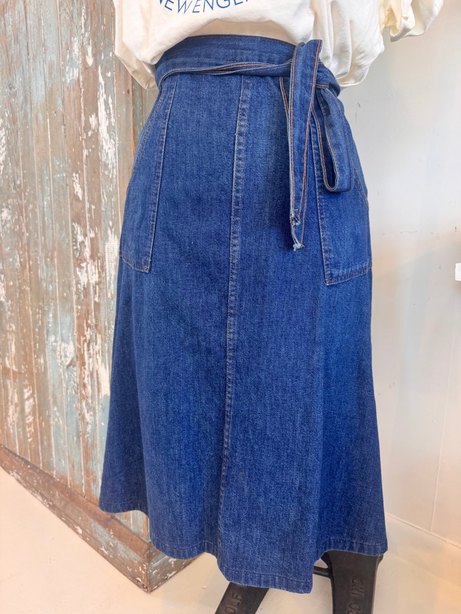 VTG Denim Wrap Skirt - Diamonds & Rust