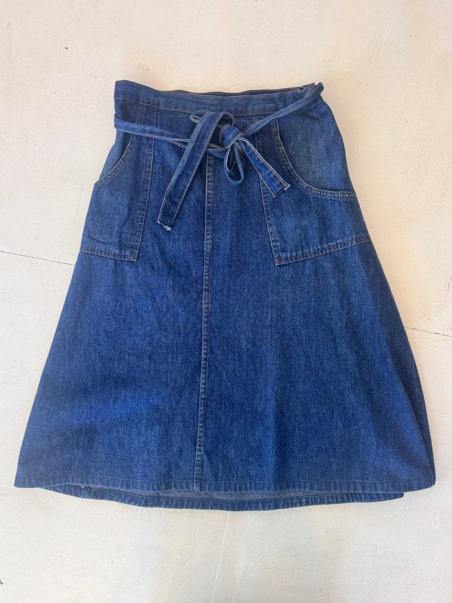 VTG Denim Wrap Skirt - Diamonds & Rust