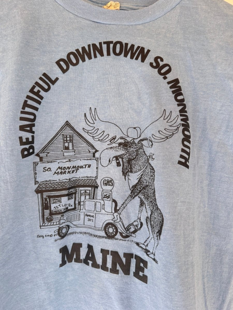 VTG Downtown So. Monmouth MAINE Tee Shirt - Diamonds & Rust