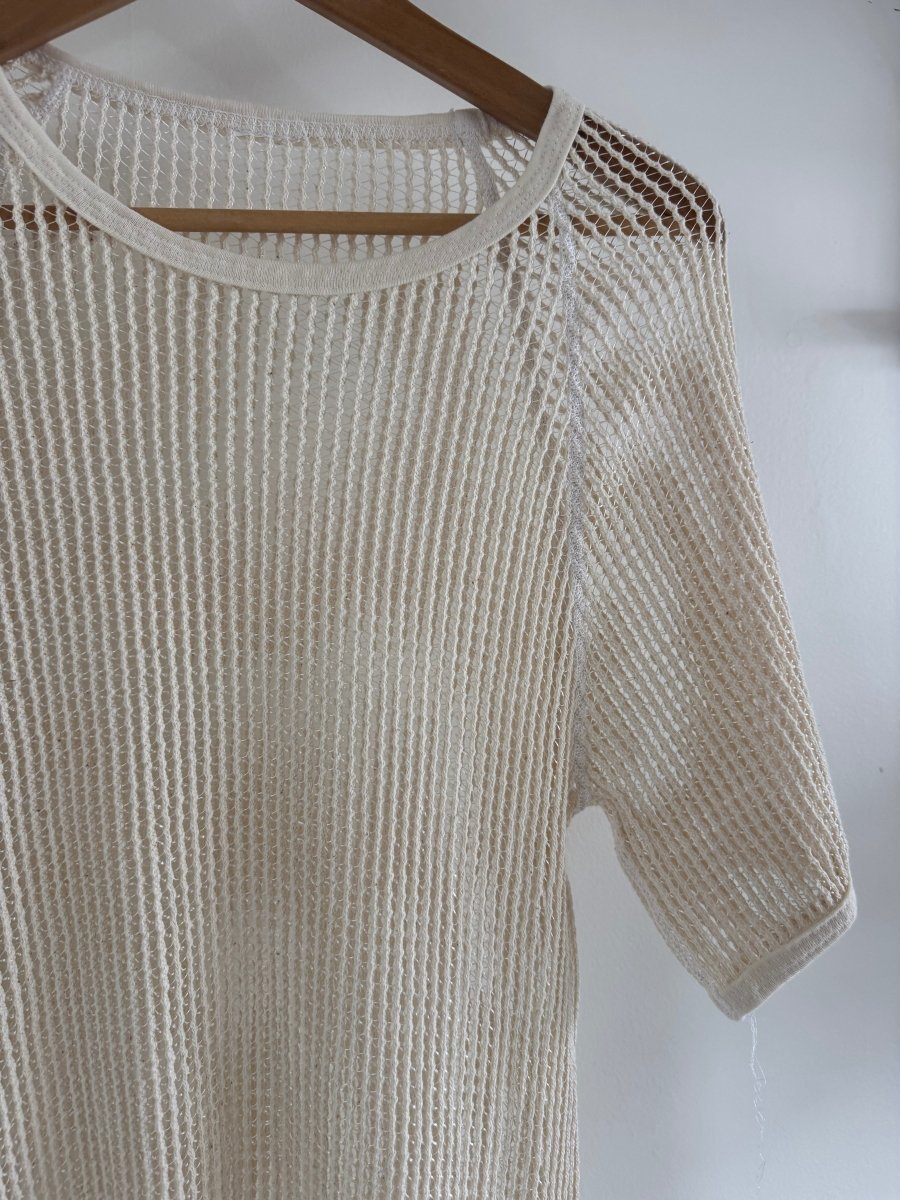 VTG Ecru Cotton Net Cover Up - Diamonds & Rust
