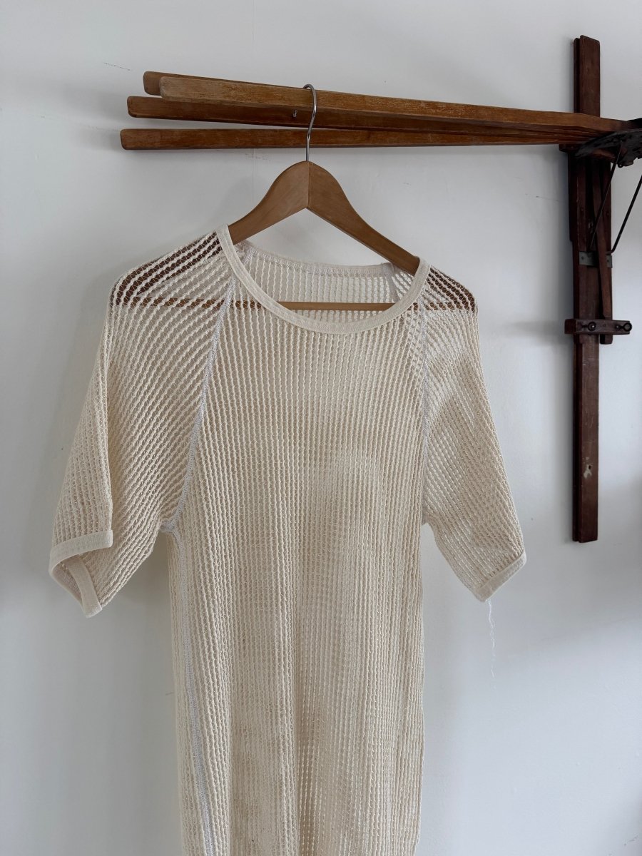 VTG Ecru Cotton Net Cover Up - Diamonds & Rust