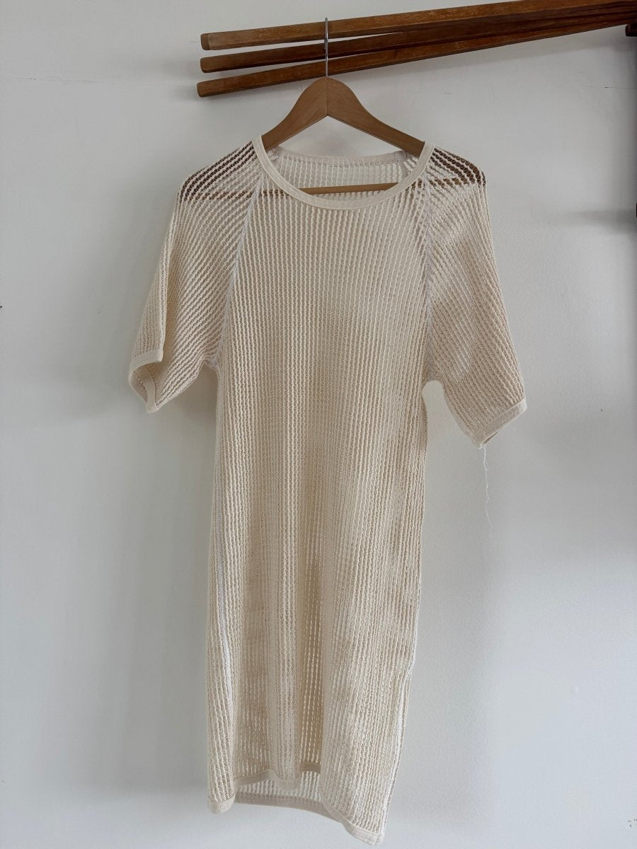 VTG Ecru Cotton Net Cover Up - Diamonds & Rust