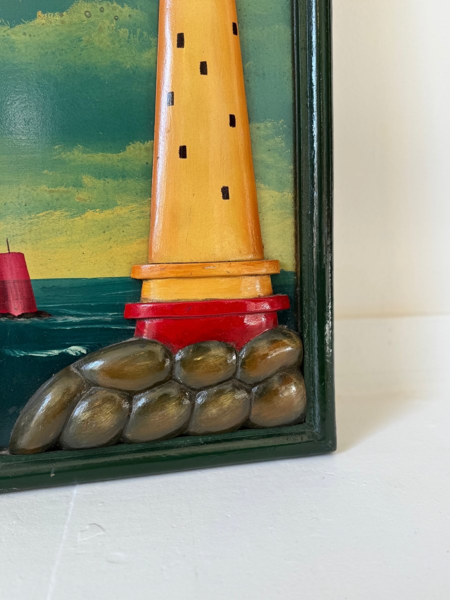 VTG Eddystone Lighthouse Sign - Diamonds & Rust