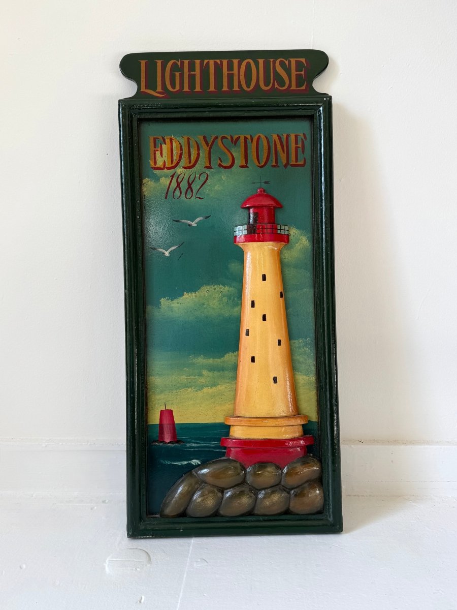 VTG Eddystone Lighthouse Sign - Diamonds & Rust