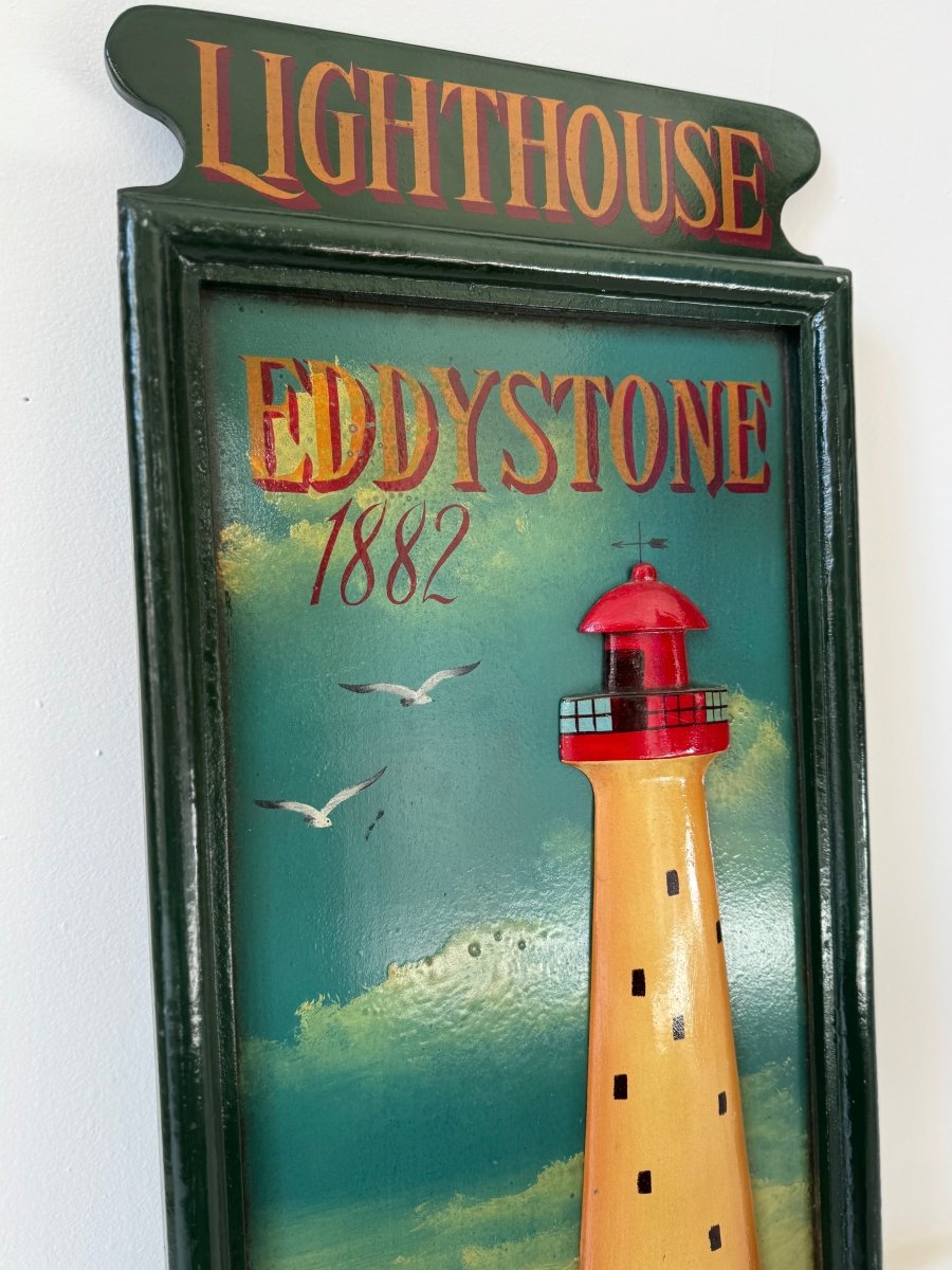 VTG Eddystone Lighthouse Sign - Diamonds & Rust