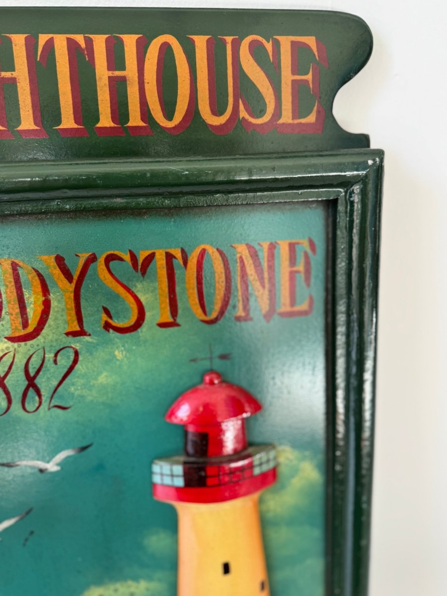 VTG Eddystone Lighthouse Sign - Diamonds & Rust