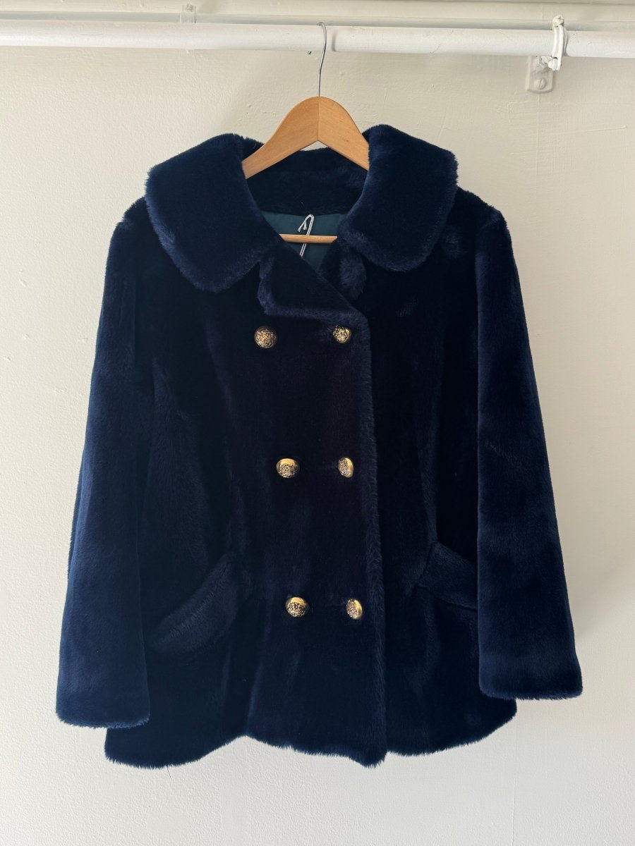 VTG Faux Fur Peacoat - Diamonds & Rust