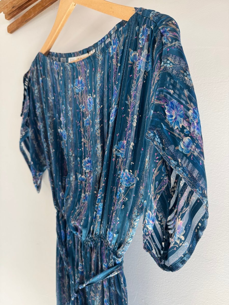 VTG Floral Silk Dress - Diamonds & Rust