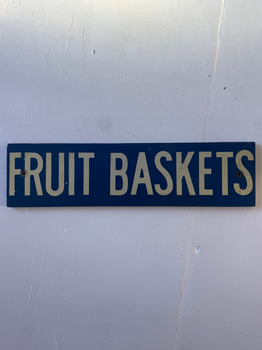 VTG Fruit Basket Farm Stand Sign - Diamonds & Rust