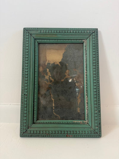 VTG Green Frame Mirror - Diamonds & Rust