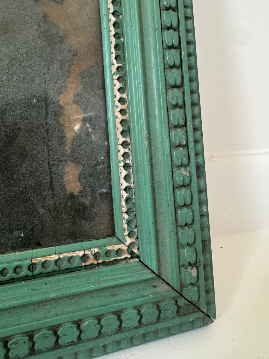 VTG Green Frame Mirror - Diamonds & Rust