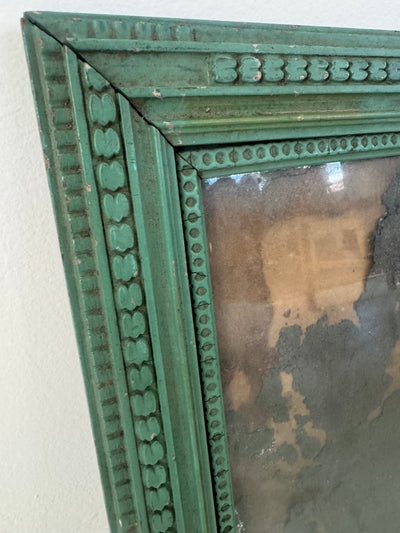 VTG Green Frame Mirror - Diamonds & Rust