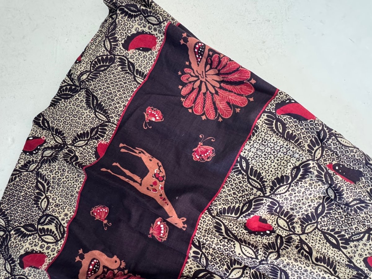 VTG Indian Block Print Skirt - Diamonds & Rust