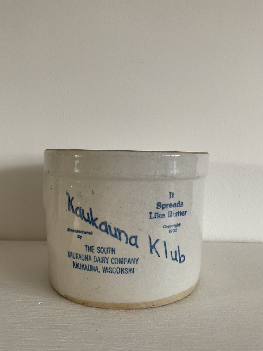 VTG Kaukauna Klub Cheese Crock - Diamonds & Rust