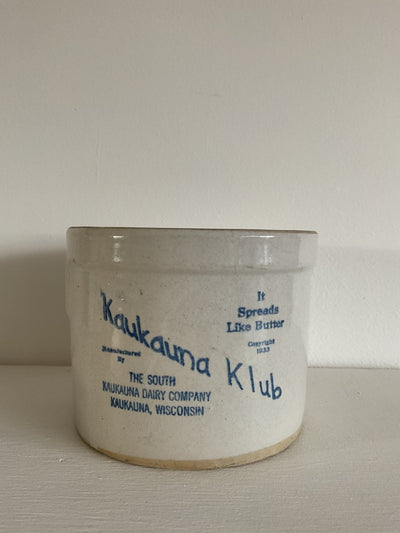 VTG Kaukauna Klub Cheese Crock - Diamonds & Rust