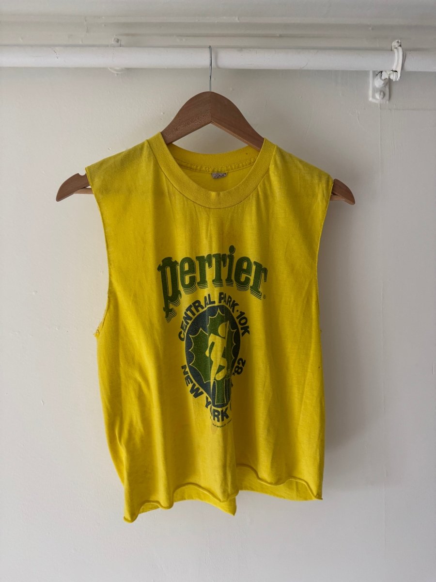 VTG PERRIER Tank - Yellow - Diamonds & Rust