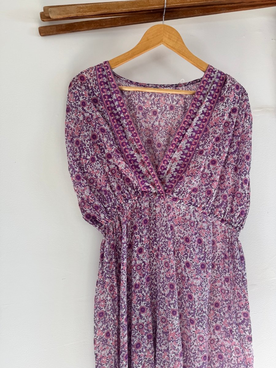VTG Purple Block Print Jumpsuit - Made in India - Diamonds & Rust