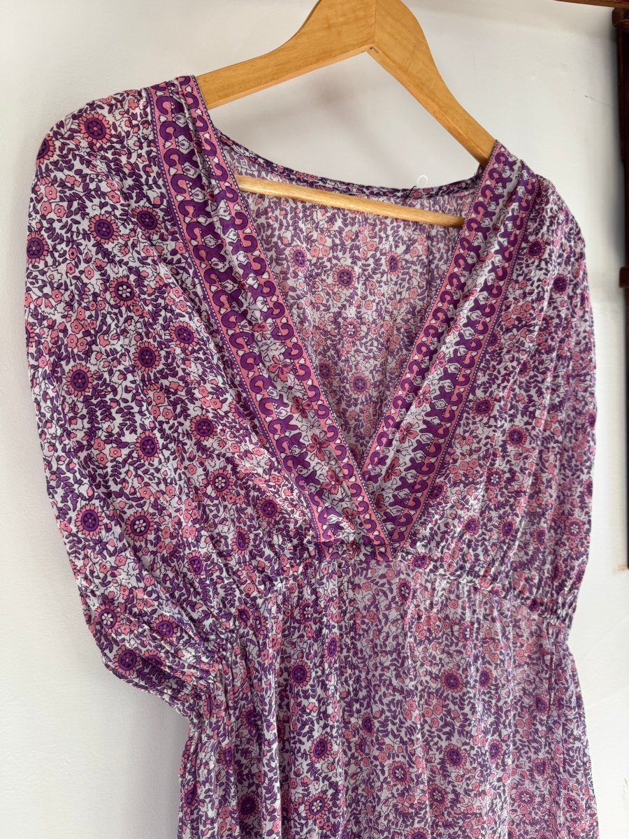 VTG Purple Block Print Jumpsuit - Made in India - Diamonds & Rust