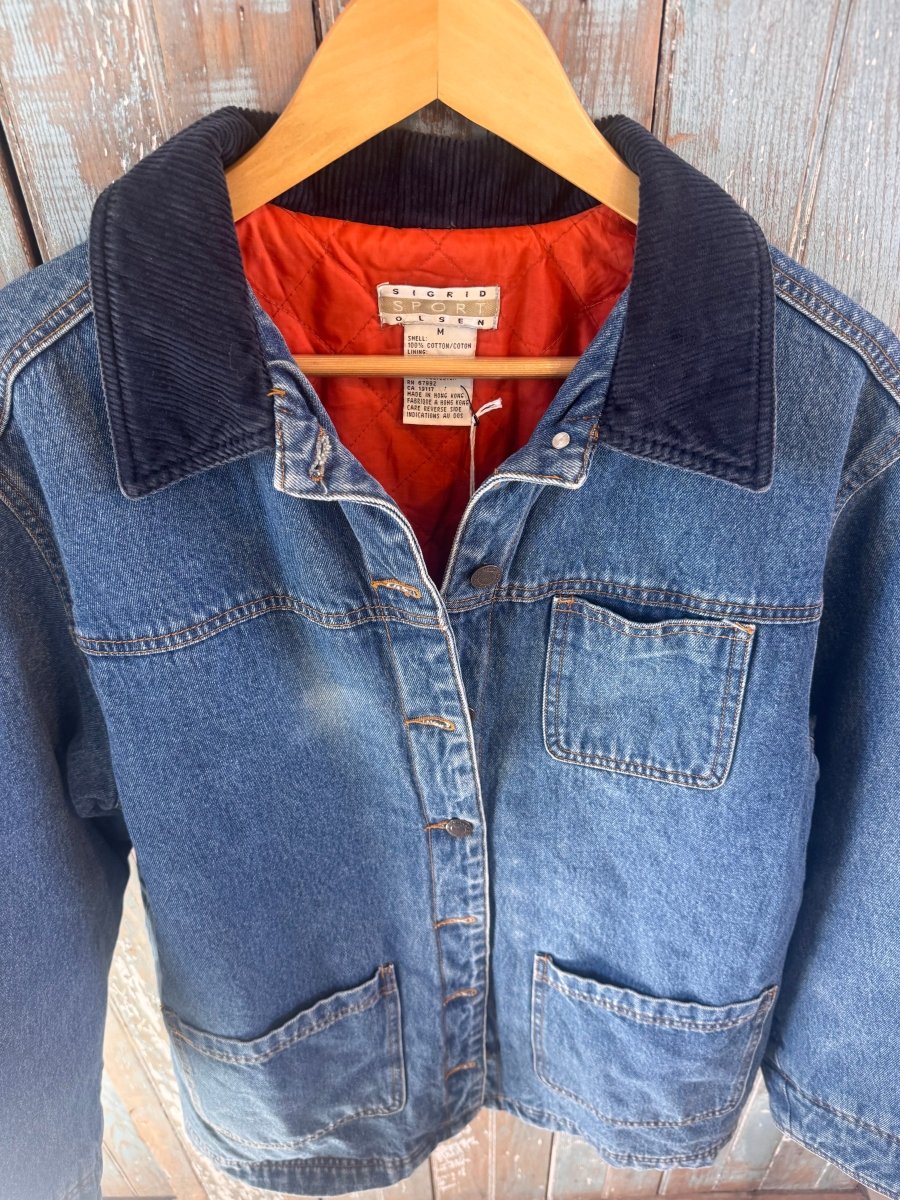 VTG Quilt Lined Chore Coat - Orange - Diamonds & Rust